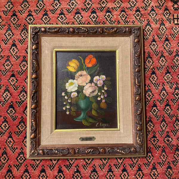 VINTAGE PAINTING ON CANVAS 14X17