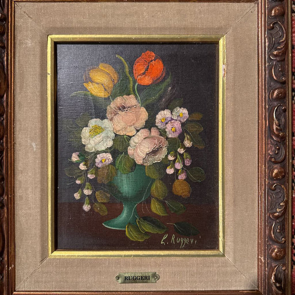 VINTAGE PAINTING ON CANVAS 14X17