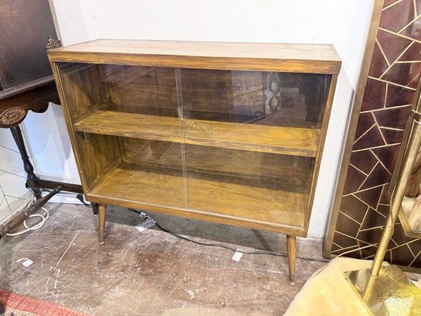 Mcm metal cabinet with sliding glass doors 36x12x34