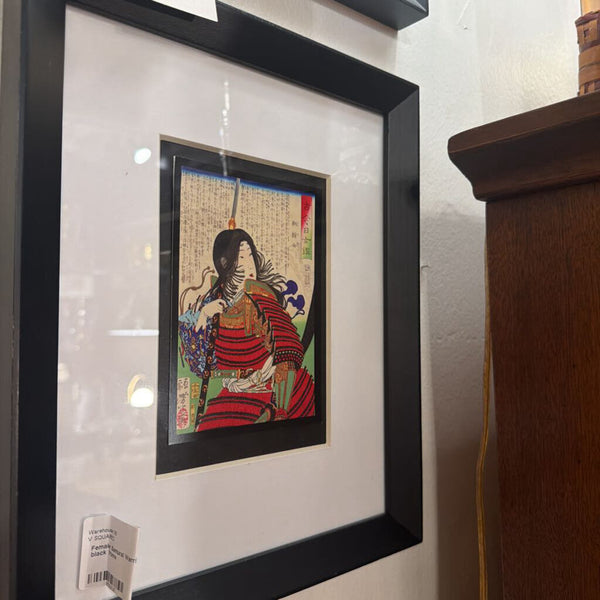 Female Samurai Warrior Print in black frame