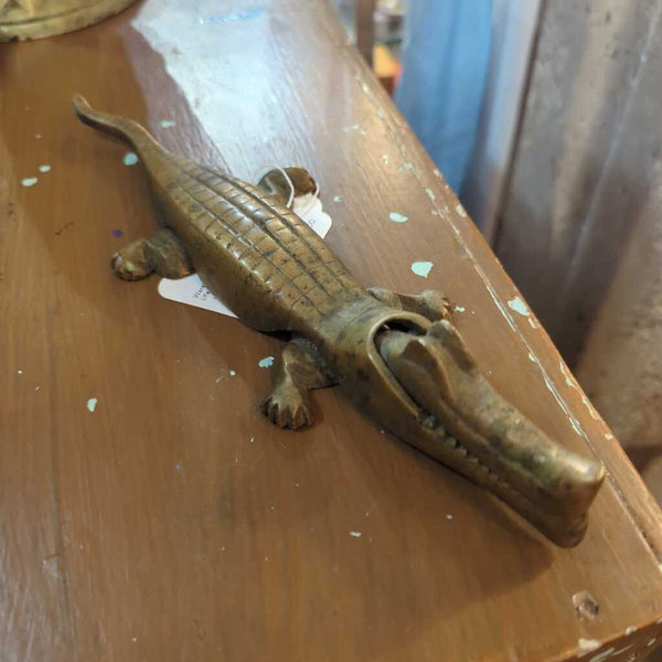 LSBJ - Vintage Brass Alligator Nutcracker