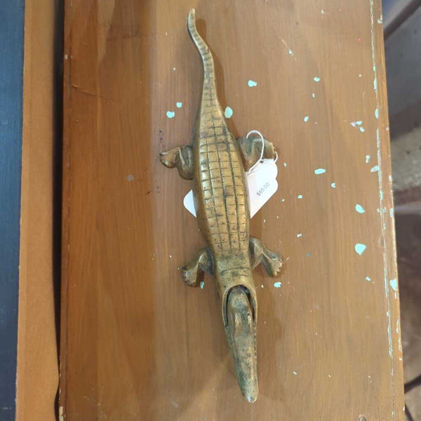 LSBJ - Vintage Brass Alligator Nutcracker