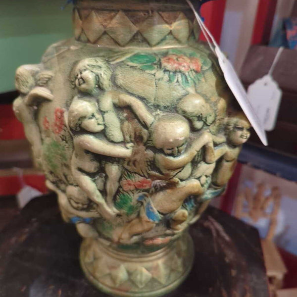 LSBJ - Vintage Renaissance Revival Figural Ceramic Urn