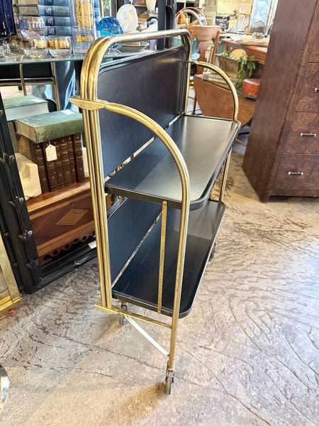 Foldable black/brass bar cart 17.5x25x35
