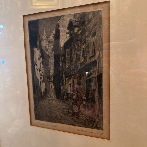 Framed Signed Etching O. H. Peets 16x20