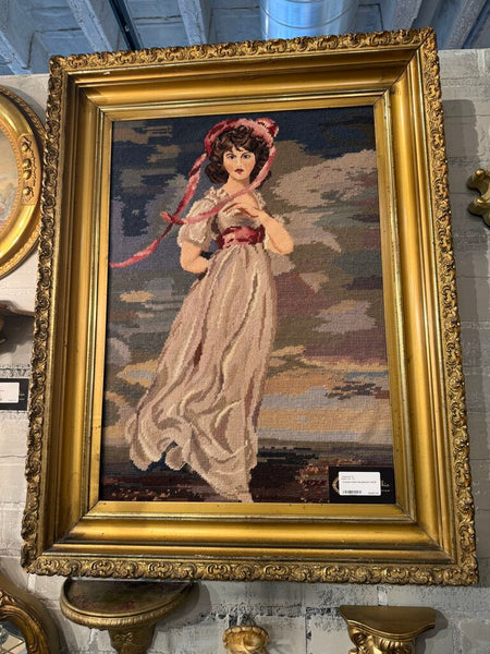 Framed Pinkie Needlepoint 23x30