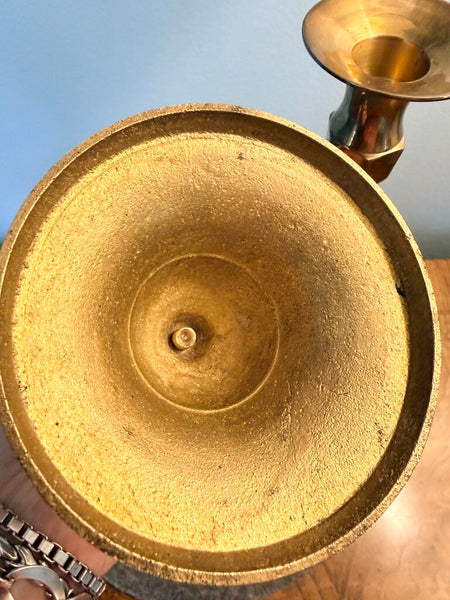 Solid brass pair of 11.25 inch candleholders