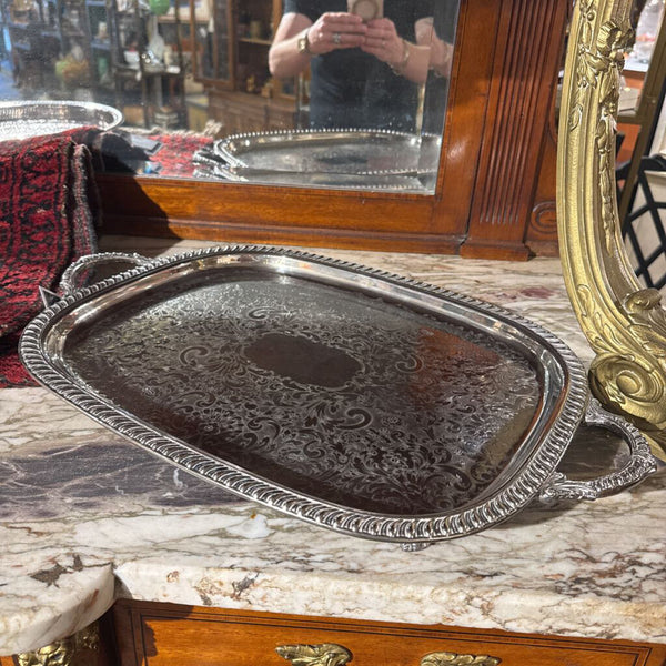 VINTAGE SILVER PLATE TRAY 22X14