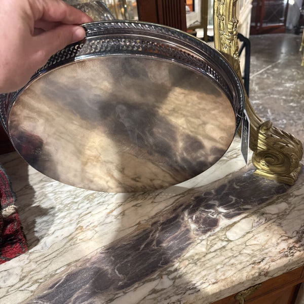 ROUND SILVER PLATE TRAY 15"