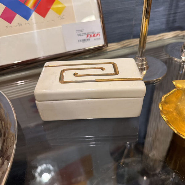 Vintage off white mid century trinket box