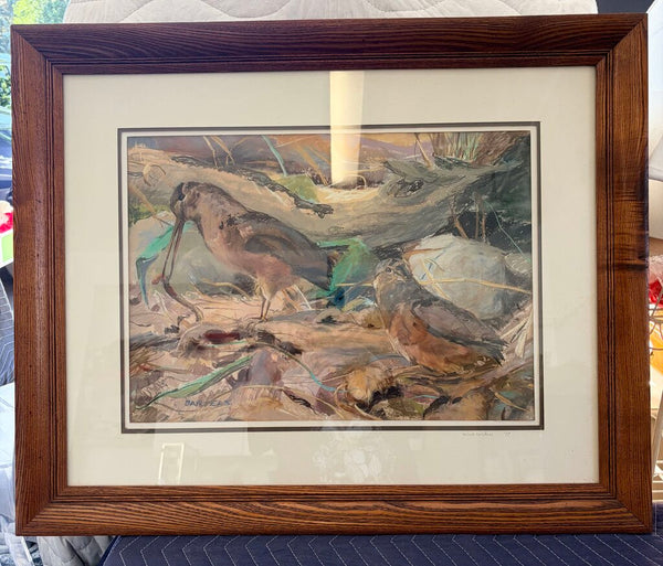 Vintage Woodcocks 77 pastel Signed by Bartels 32x26