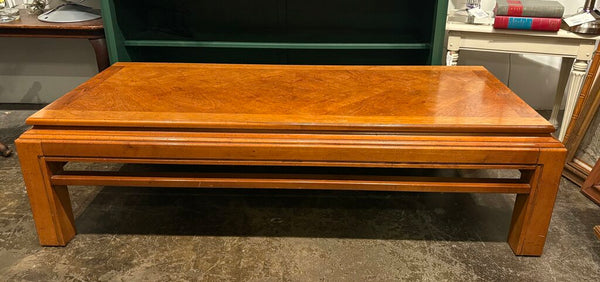 MID CENTURY BOOK MATCHED COFFEE TABLE | 54.25" W X 15.25"H X 24"D