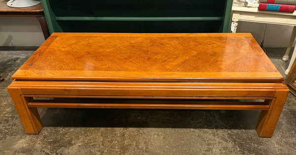 MID CENTURY BOOK MATCHED COFFEE TABLE | 54.25" W X 15.25"H X 24"D