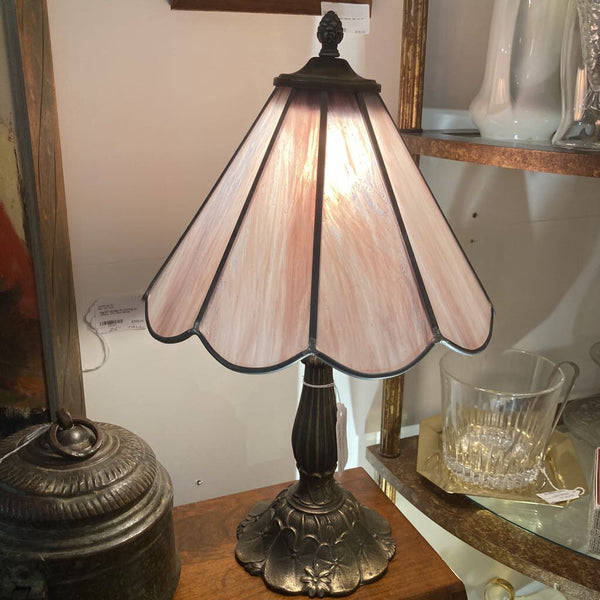 Vintage stained glass lamp 20" H