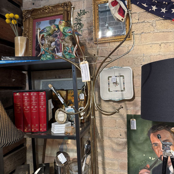 Brass/Goldtone Coat and Hat Rack Stand 72T (comes apart in sections)