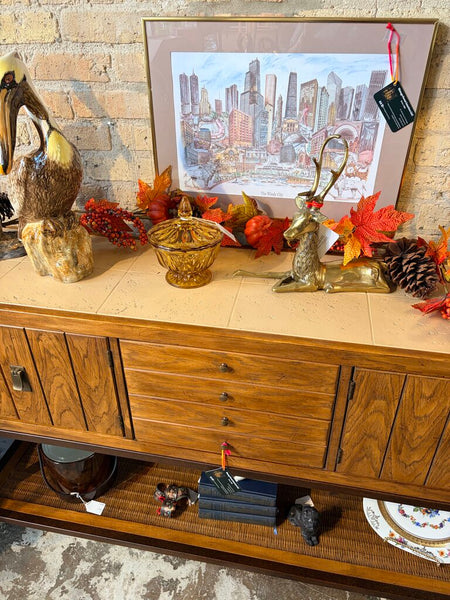 Drexel Meridian collection sideboard/credenza designed by James Bouffard in 1964. Highly prized for its sleek mid -century modern design- pick up only approx 34t x 60L x14d