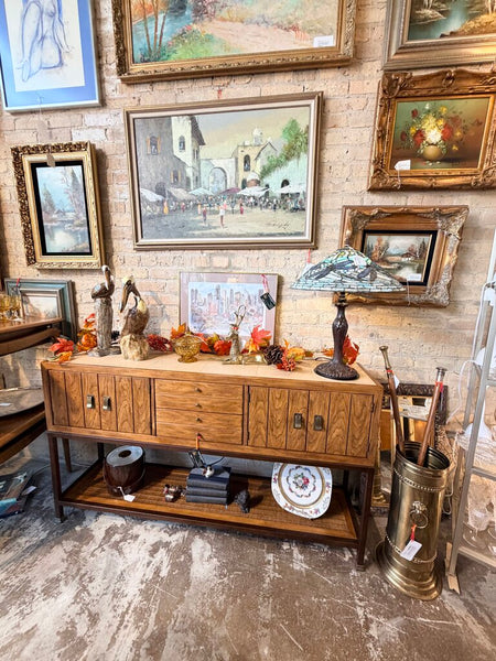 Drexel Meridian collection sideboard/credenza designed by James Bouffard in 1964. Highly prized for its sleek mid -century modern design- pick up only approx 34t x 60L x14d