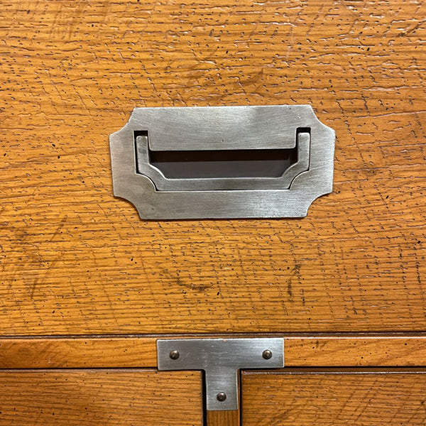 Vintage Bernhardt Campaign Dresser w/ 7 Drawers and Silver Tone Hardware -- 56" Wide, 29" Tall, 18" Deep-- AS FOUND wear consistent with age-- IN STORE PICK UP ONLY
