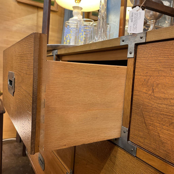 Vintage Bernhardt Campaign Dresser w/ 7 Drawers and Silver Tone Hardware -- 56" Wide, 29" Tall, 18" Deep-- AS FOUND wear consistent with age-- IN STORE PICK UP ONLY