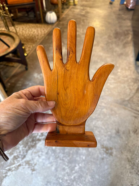 Wooden hand sourced in Morocco