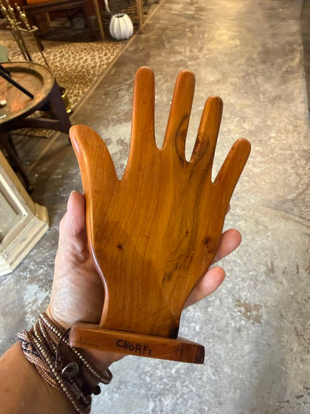 Wooden hand sourced in Morocco