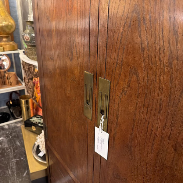Mid Century campaign chest L 38x H 60 x D 19