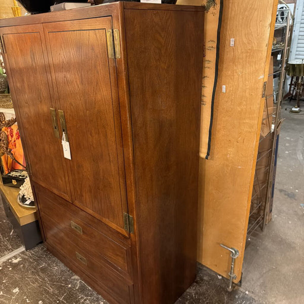 Mid Century campaign chest L 38x H 60 x D 19