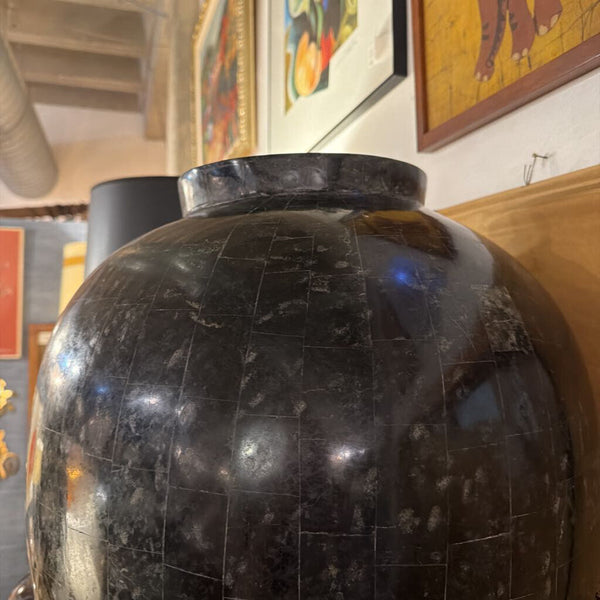 Mainland Smith Tessellated large black urn/vase