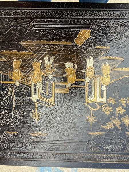 Pair Baker Nested Chinoiserie Tables
