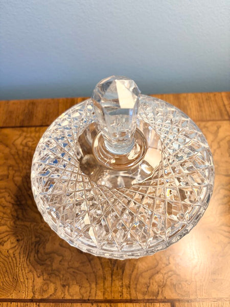 Cut glass covered candy dish