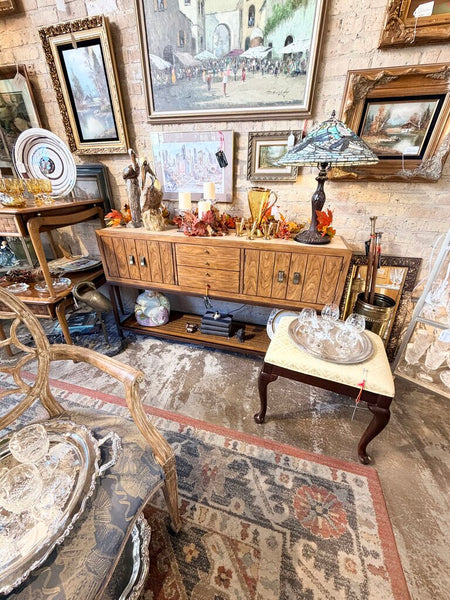 Vintage Drexel Heritage Queen Anne bench with gold brocade upholstery-For pick up only approx 21.5w x19t x14