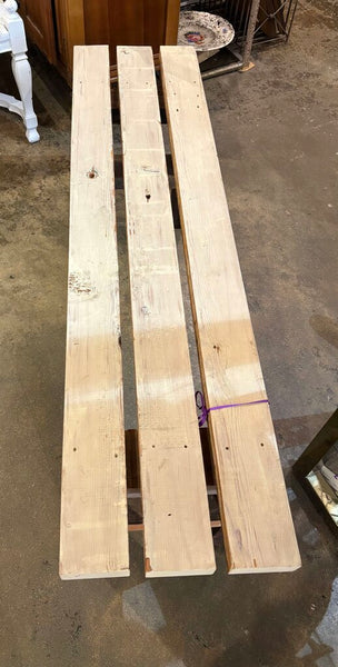 VINTAGE WOODEN BENCH WITH SLATTED TOP | 48"W x 18.25"H x 12"D