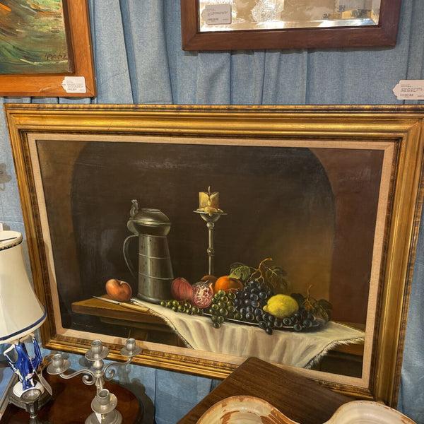 Vintage Still Life Oil Painting- Signed "Baumgart" - 43" x 32" IN STORE PICK UP ONLY