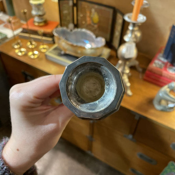 Pair of Silver Plate Candle Holders Made in Italy