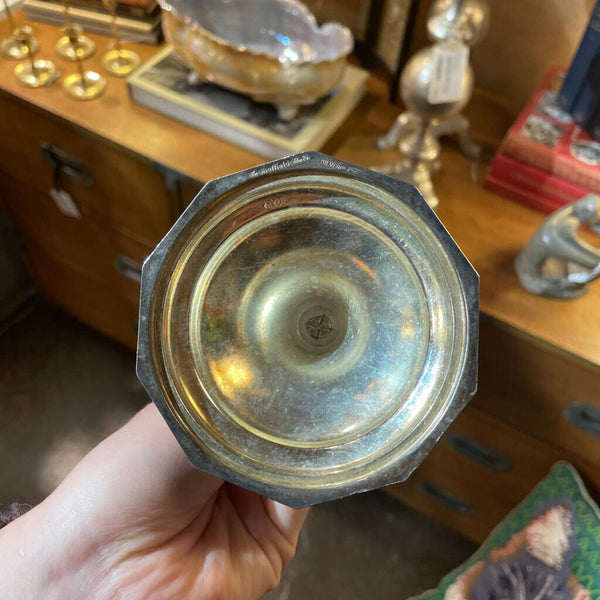 Pair of Silver Plate Candle Holders Made in Italy