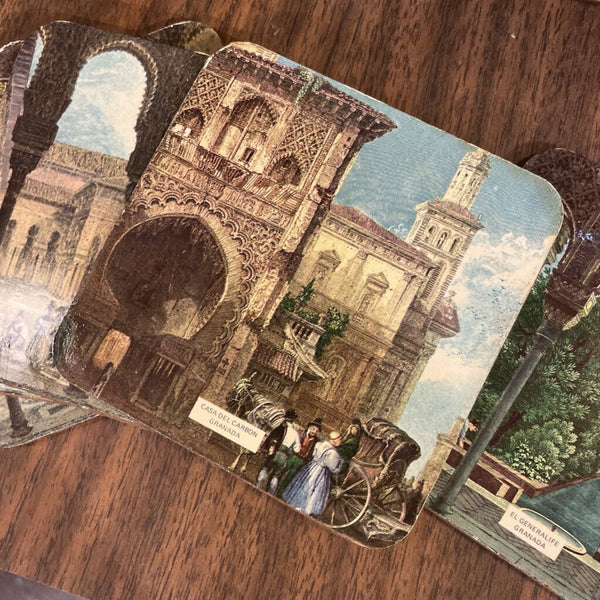 Set of 5 Vintage Coasters from Granada Spain
