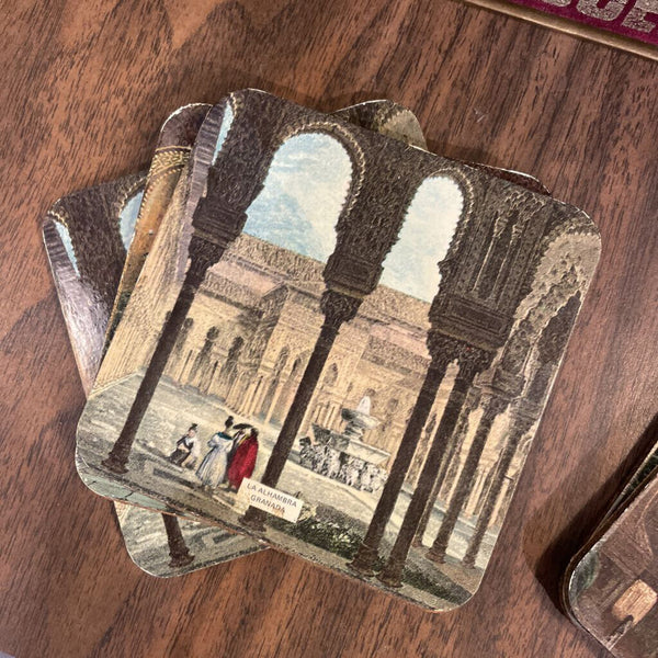 Set of 5 Vintage Coasters from Granada Spain