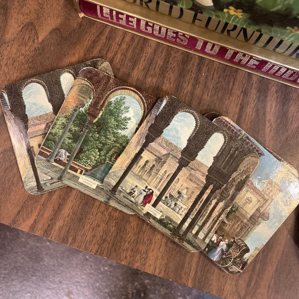 Set of 5 Vintage Coasters from Granada Spain