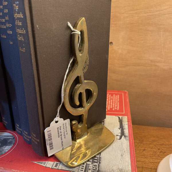 Pair of Brass Music Note Bookends