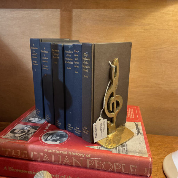 Pair of Brass Music Note Bookends