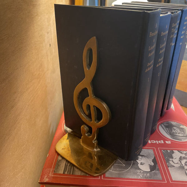 Pair of Brass Music Note Bookends