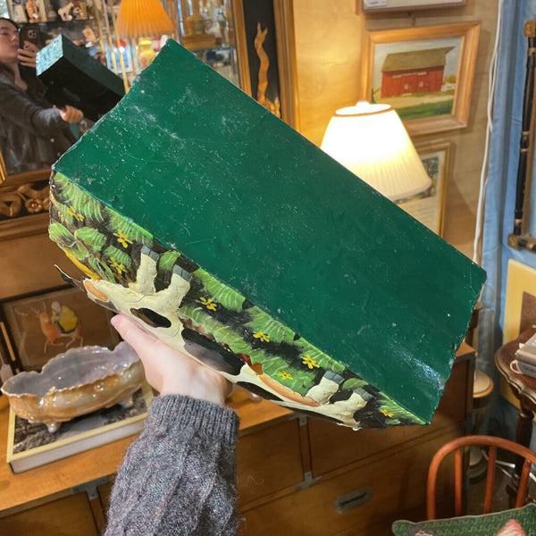 Vintage Metal Cow Planter Box-- 12"x6"