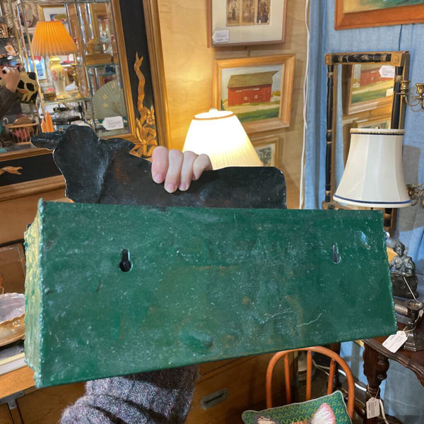 Vintage Metal Cow Planter Box-- 12"x6"
