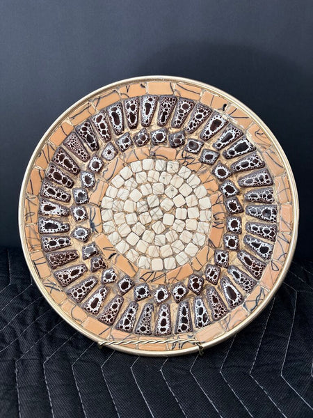 Mid century modern mosaic dish-10 inch