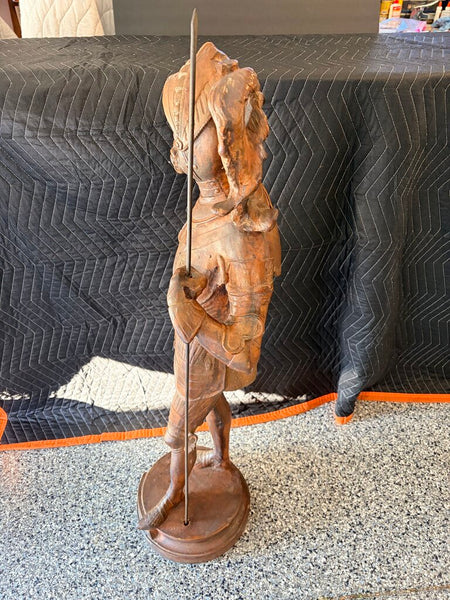 Bois Gilbert fine quality antique Terra cotta 42inch tall knight statue-wonderful detail-heavy For pick up only