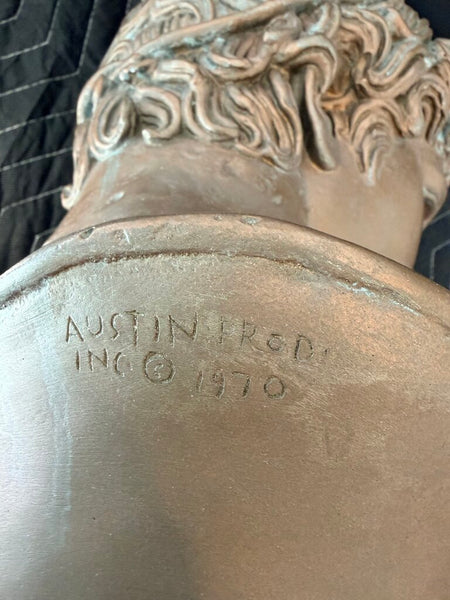 "Victorious athlete" full-size bust by Austin productions in 1970 for pick up only approximately 17.5 T
