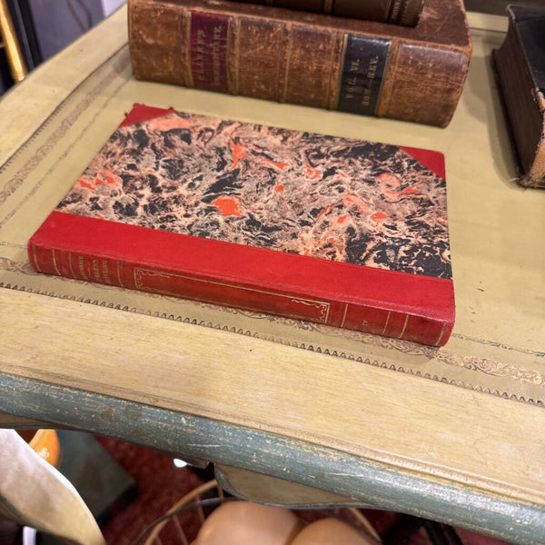 Jordens Erovring Swedish Vintage Book Red Binding Red Black Marbling