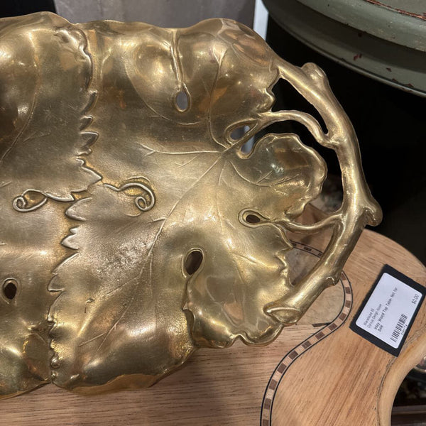 Art Nouveau Brass Grape Leaf and Vine Tray 15x9.5"