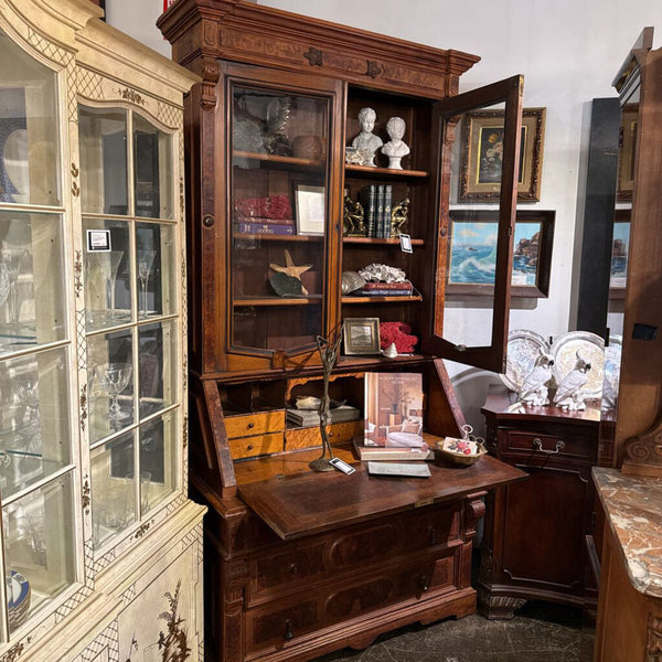 ANTIQUE WALNUT SECRETARY 92T 46W 24D AS FOUND IN STORE PICK UP ONLY