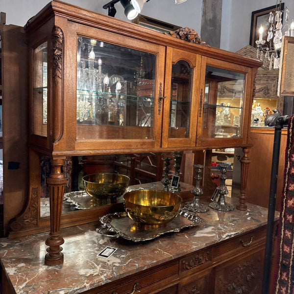 ANTIQUE FRENCH MARBLE BUFFET MARBLE HAS A REPAIR AS FOUND 20D 60W 78T IN STORE PICK UP ONLY